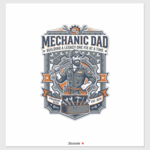Vatertag Mechaniker Vater Shirt Lustiges Arbeitend Aufkleber