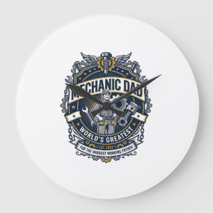 Vatertag Mechaniker Vater Shirt Lustiges Arbeitend Große Wanduhr