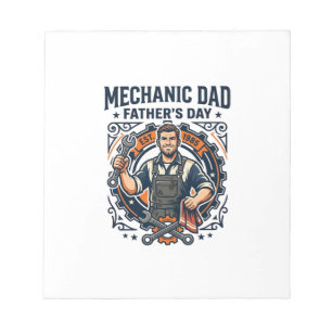 Vatertag Mechaniker Vater Shirt Lustiges Arbeitend Notizblock