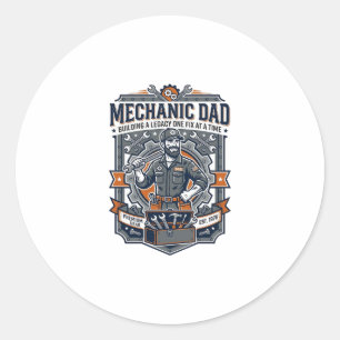 Vatertag Mechaniker Vater Shirt Lustiges Arbeitend Runder Aufkleber