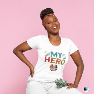 Vatertag Mein Held Foto mit Vater T-Shirt