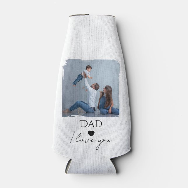 Vatertag mit Foto & Vater, ich Liebe Sie Flaschenkühler (Vorderseite)