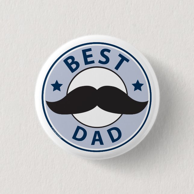 Vatertag Mustache Bester Vater Button (Vorderseite)