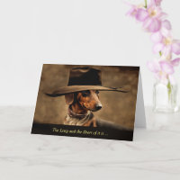 Vatertag Niedliche Dackel Hund in Cowboy Hat