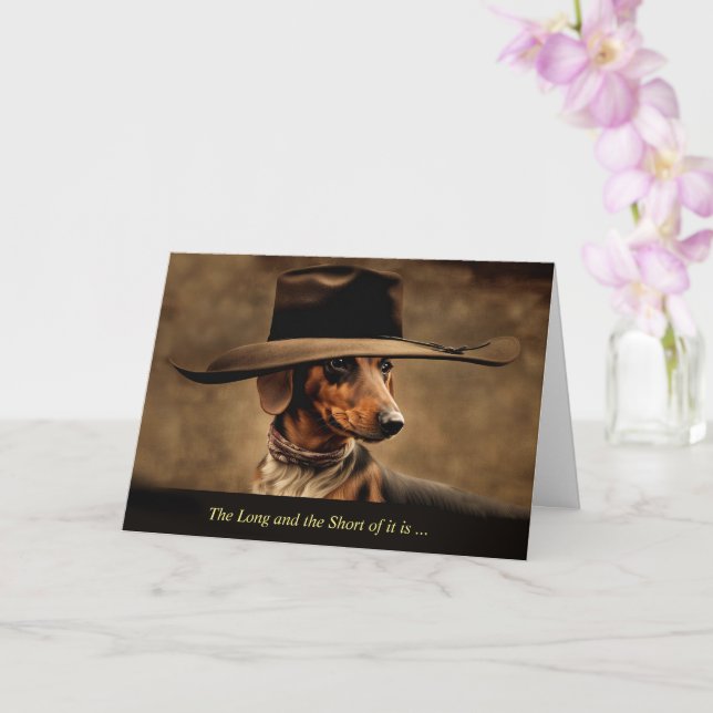 Vatertag Niedliche Dackel Hund in Cowboy Hat Karte (Orchidee)