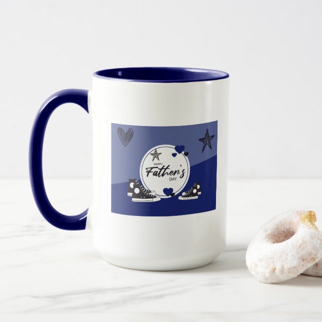 Vatertag Niedlicher Vater und Kinder Sneakers Tass Tasse (Mit Donut)