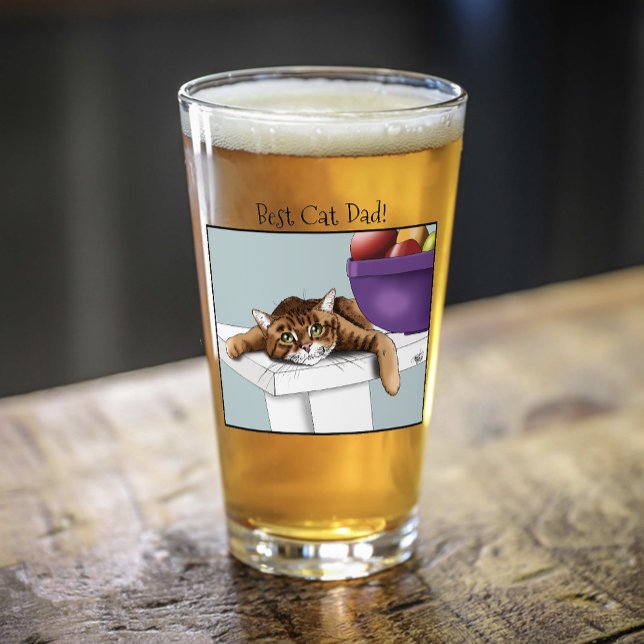 Vatertag Orange Tabby Cat Glas (Von Creator hochgeladen)