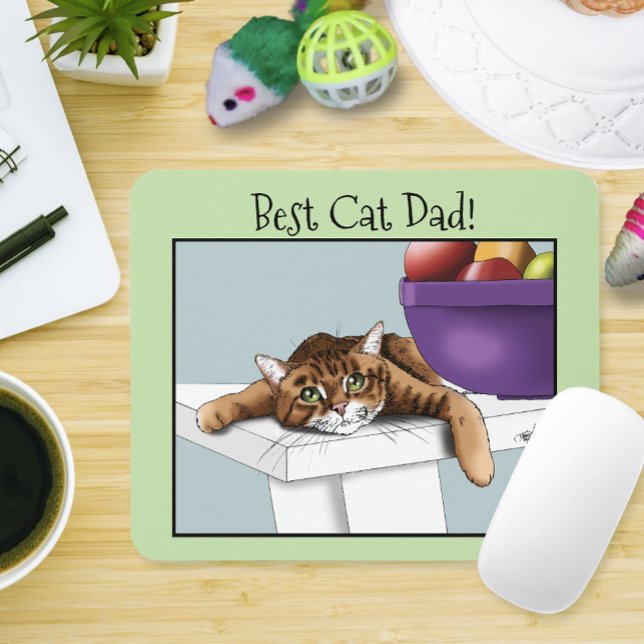 Vatertag Orange Tabby Cat Mousepad (Von Creator hochgeladen)
