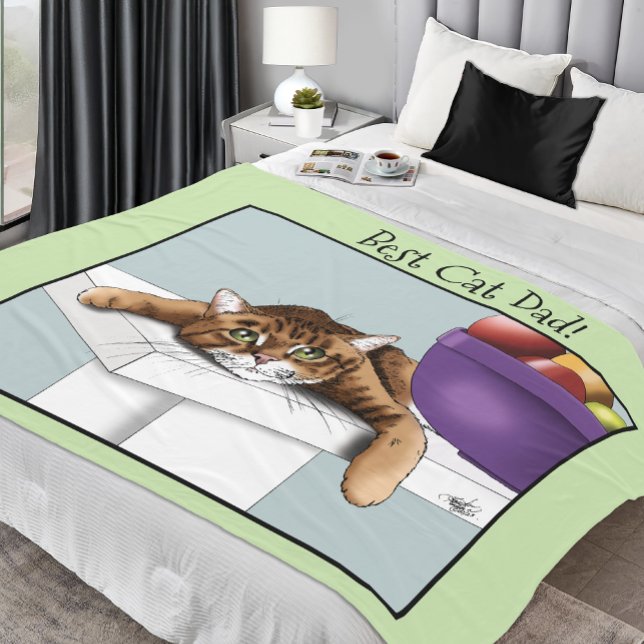 Vatertag Orange TabbyCat Fleecedecke (Von Creator hochgeladen)