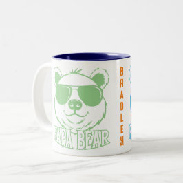 Vatertag | PaPa Bär | FARBIG | NAME Zweifarbige Tasse