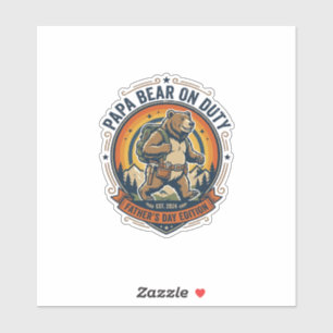 Vatertag Papa Bär Im Dienst Shirt Lustiges Tier Da Aufkleber