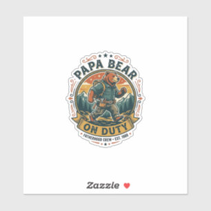 Vatertag Papa Bär Im Dienst Shirt Lustiges Tier Da Aufkleber