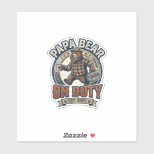 Vatertag Papa Bär Im Dienst Shirt Lustiges Tier Da Aufkleber