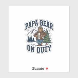 Vatertag Papa Bär Im Dienst Shirt Lustiges Tier Da Aufkleber