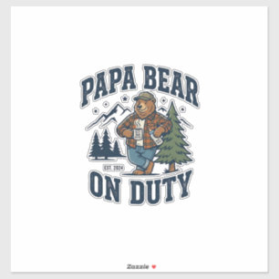 Vatertag Papa Bär Im Dienst Shirt Lustiges Tier Da Aufkleber