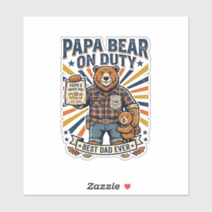 Vatertag Papa Bär Im Dienst Shirt Lustiges Tier Da Aufkleber