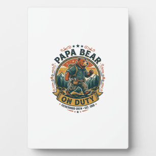 Vatertag Papa Bär Im Dienst Shirt Lustiges Tier Da Fotoplatte