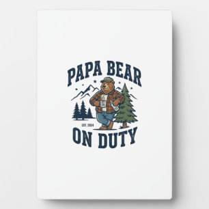Vatertag Papa Bär Im Dienst Shirt Lustiges Tier Da Fotoplatte