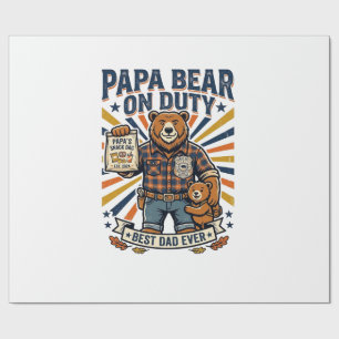 Vatertag Papa Bär Im Dienst Shirt Lustiges Tier Da Geschenkpapier