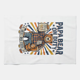 Vatertag Papa Bär Im Dienst Shirt Lustiges Tier Da Geschirrtuch