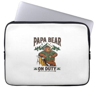 Vatertag Papa Bär Im Dienst Shirt Lustiges Tier Da Laptopschutzhülle