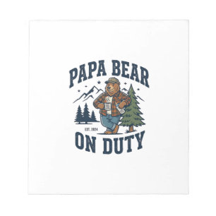 Vatertag Papa Bär Im Dienst Shirt Lustiges Tier Da Notizblock