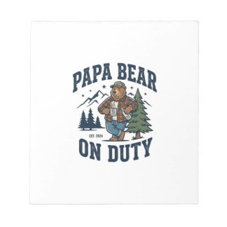 Vatertag Papa Bär Im Dienst Shirt Lustiges Tier Da Notizblock