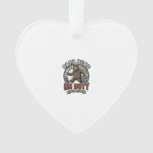 Vatertag Papa Bär Im Dienst Shirt Lustiges Tier Da Ornament