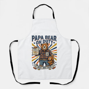 Vatertag Papa Bär Im Dienst Shirt Lustiges Tier Da Schürze