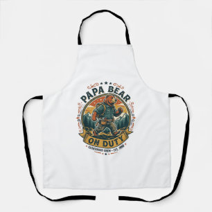 Vatertag Papa Bär Im Dienst Shirt Lustiges Tier Da Schürze