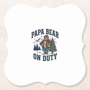 Vatertag Papa Bär Im Dienst Shirt Lustiges Tier Da Untersetzer