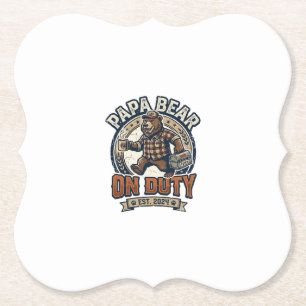 Vatertag Papa Bär Im Dienst Shirt Lustiges Tier Da Untersetzer