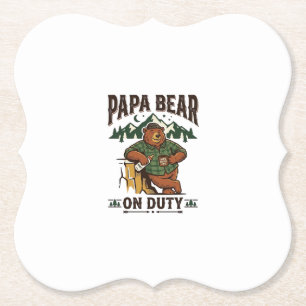 Vatertag Papa Bär Im Dienst Shirt Lustiges Tier Da Untersetzer