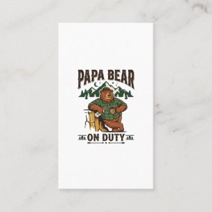 Vatertag Papa Bär Im Dienst Shirt Lustiges Tier Da Visitenkarte