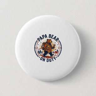 Vatertag Papa Bär Im Dienst Shirt Lustiges Tier Pa Button