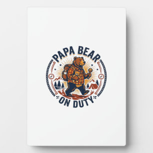 Vatertag Papa Bär Im Dienst Shirt Lustiges Tier Pa Fotoplatte