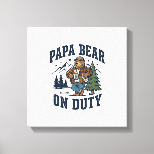 Vatertag Papa Bär Im Dienst Shirt Lustiges Tier Pa Leinwanddruck