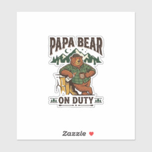 Vatertag Papa Bär Im Dienst Shirt Lustiges Tier Va Aufkleber