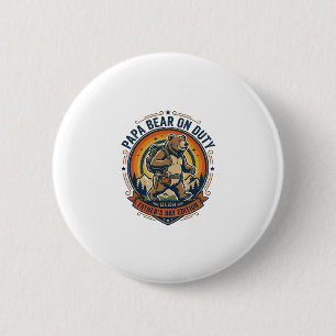 Vatertag Papa Bär Im Dienst Shirt Lustiges Tier Va Button