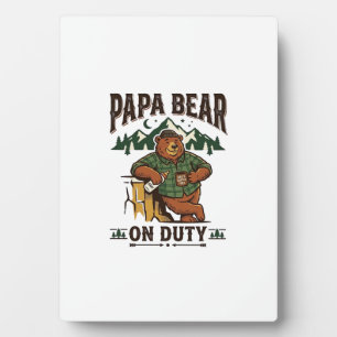 Vatertag Papa Bär Im Dienst Shirt Lustiges Tier Va Fotoplatte