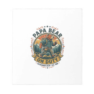 Vatertag Papa Bär Im Dienst Shirt Lustiges Tier Va Notizblock