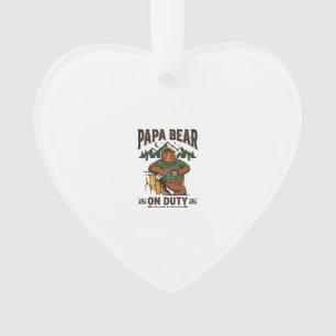 Vatertag Papa Bär Im Dienst Shirt Lustiges Tier Va Ornament