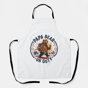 Vatertag Papa Bär Im Dienst Shirt Lustiges Tier Va Schürze