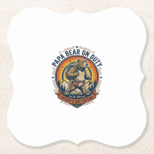Vatertag Papa Bär Im Dienst Shirt Lustiges Tier Va Untersetzer