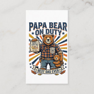 Vatertag Papa Bär Im Dienst Shirt Lustiges Tier Va Visitenkarte