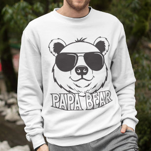 Vatertag   PaPa Bär   Schwarz-weiß modern Sweatshirt