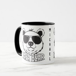 Vatertag | PaPa Bär | SCHWARZ-WEISS | NAME Tasse