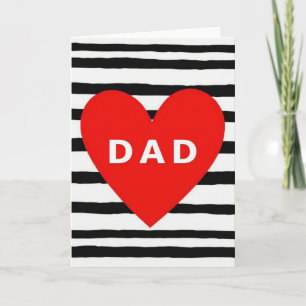Vatertag Papa gestreiftes Herz Karte