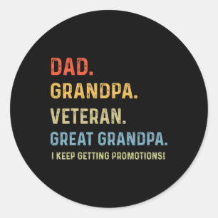 Vatertag Papa Opa Veteran Ur-Opa Von Runder Aufkleber