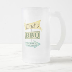Vatertag Papa Retro Grunge Barbeque Schild Mattglas Bierglas
